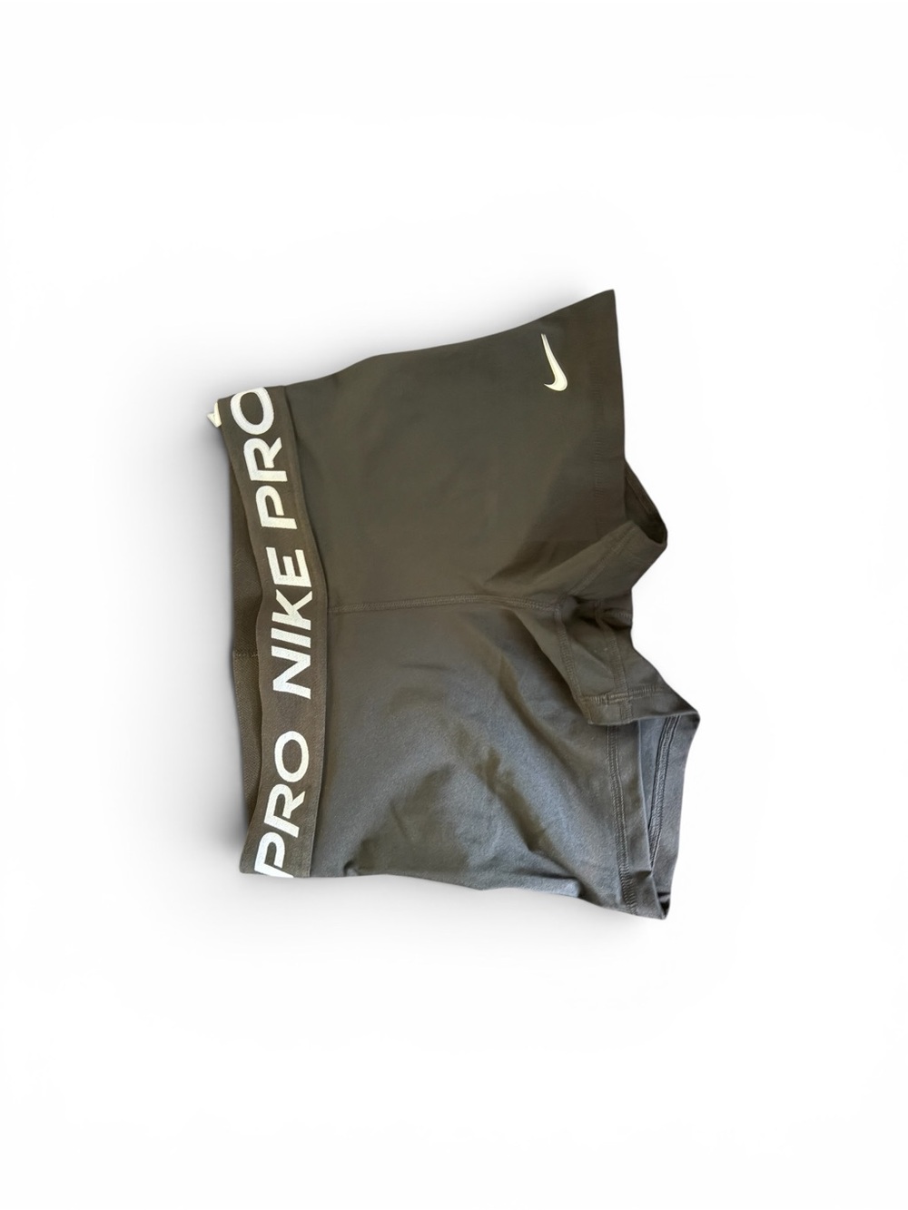 Nike Pro Women's Athletic Shorts - Dark Gray with White Logo